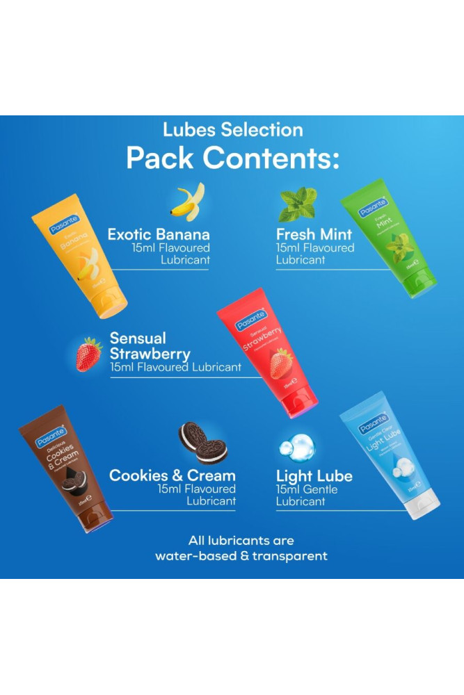 PASANTE - CONFEZIONE LUBRIFICANTI AROMI ASSORTITI 5 UNITÀ X 15 ML