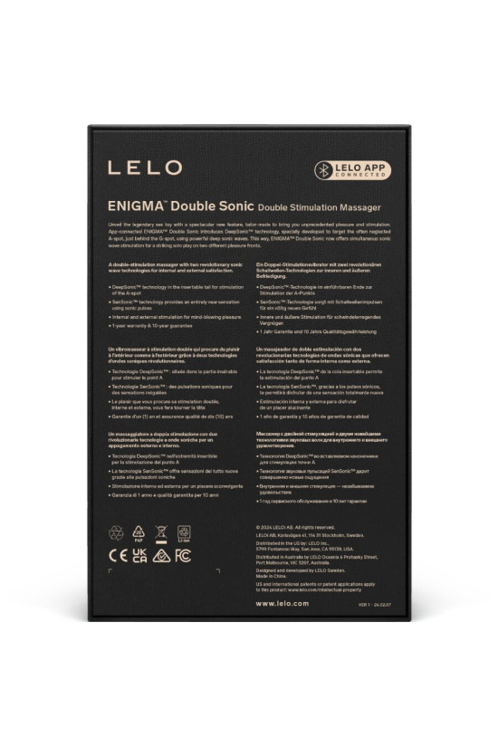 LELO - ENIGMA DOUBLE SONIC VIBRATOR POINT G CYBER PURPLE