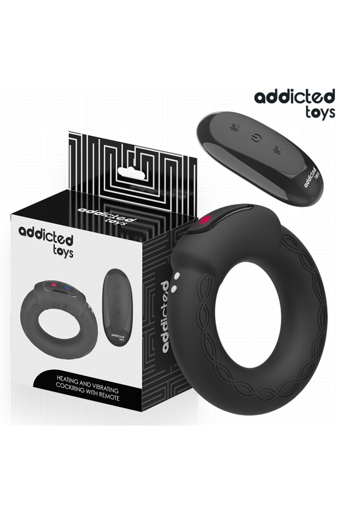 ADDICTED TOYS - ANELLO PER IL PENE VIBRANTE CON EFFETTO RISCALDANTE E TELECOMANDO