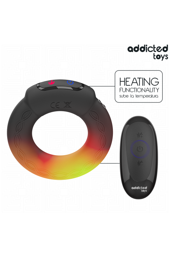 ADDICTED TOYS - ANELLO PER IL PENE VIBRANTE CON EFFETTO RISCALDANTE E TELECOMANDO