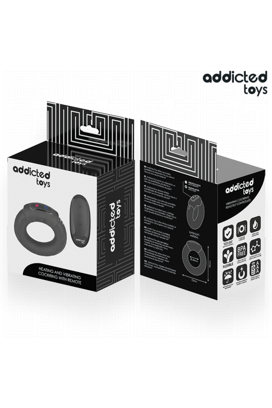 ADDICTED TOYS - ANELLO PER IL PENE VIBRANTE CON EFFETTO RISCALDANTE E TELECOMANDO