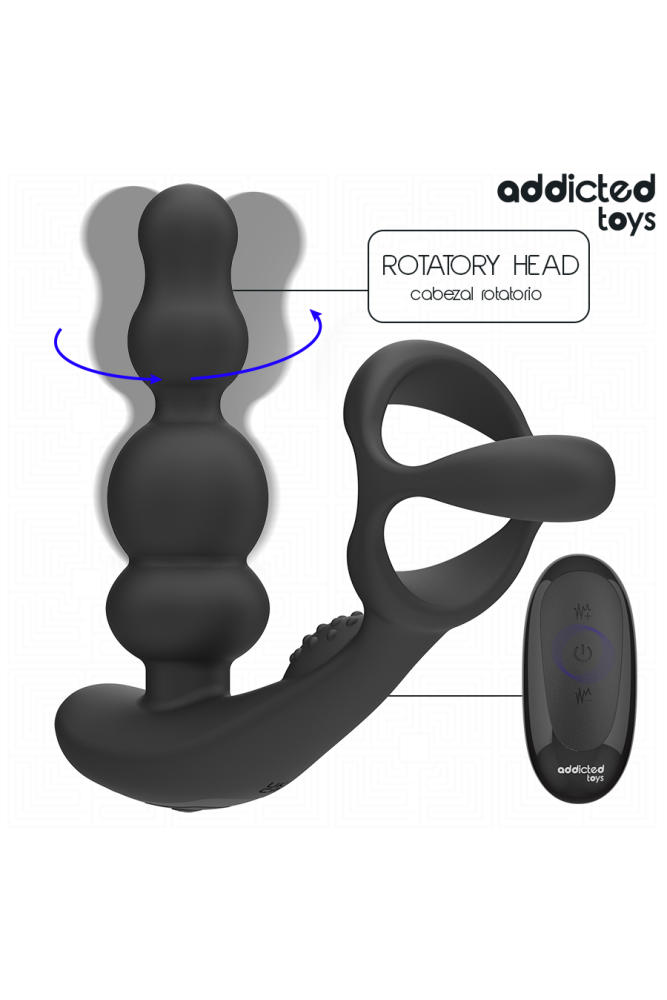 ADDICTED TOYS - MASSAGGIATORE PROSTATICO ROTANTE CON TELECOMANDO