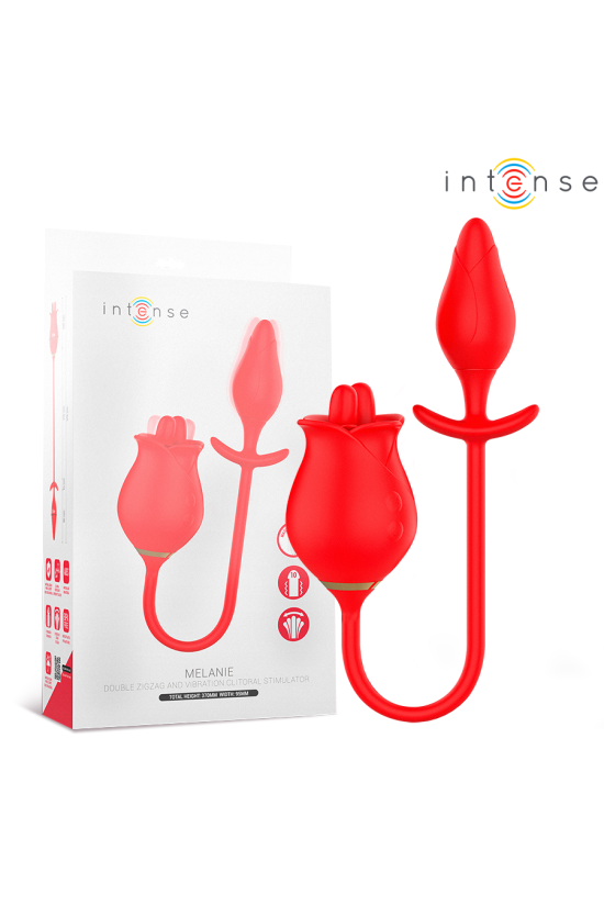 INTENSE - MELANIE STIMOLATORE DOPPIO PER CLITORIDE CON LINGUA A ZIGZAG