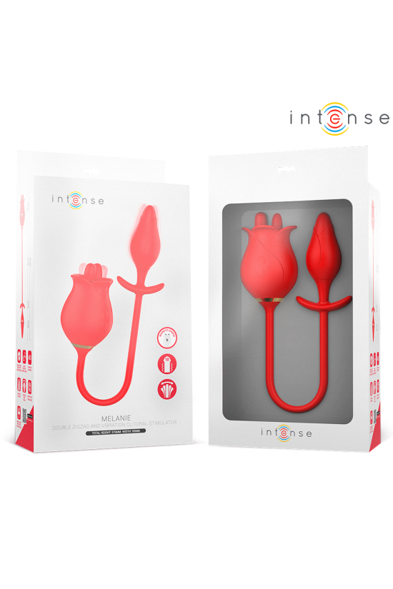 INTENSE - MELANIE STIMOLATORE DOPPIO PER CLITORIDE CON LINGUA A ZIGZAG