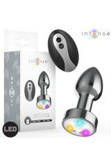 INTENSE - PLUG ANALE VIBRANTE IN METALLO CON LUCI LED E TELECOMANDO - TAGLIA S