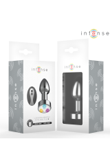 INTENSE - PLUG ANALE VIBRANTE IN METALLO CON LUCI LED E TELECOMANDO - TAGLIA S