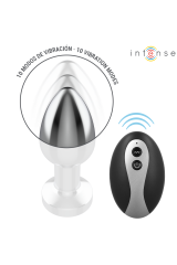 INTENSE - PLUG ANALE VIBRANTE IN METALLO CON LUCI LED E TELECOMANDO - TAGLIA S