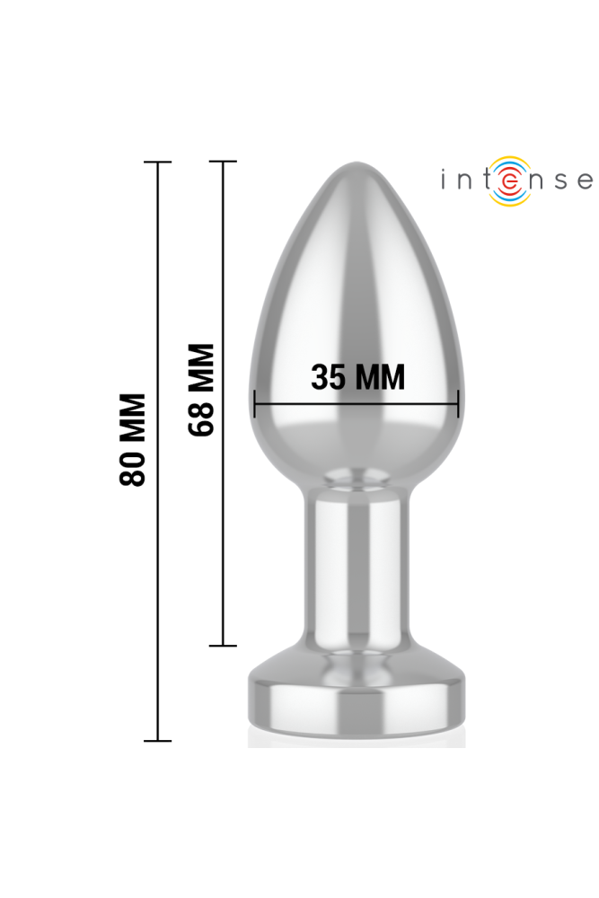 INTENSE - PLUG ANALE VIBRANTE IN METALLO CON LUCI LED E TELECOMANDO - TAGLIA S