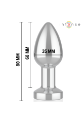 INTENSE - PLUG ANALE VIBRANTE IN METALLO CON LUCI LED E TELECOMANDO - TAGLIA S