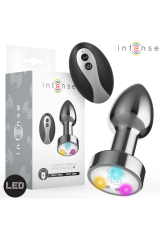 INTENSE - PLUG ANALE VIBRANTE IN METALLO CON LUCI LED E TELECOMANDO - TAGLIA M