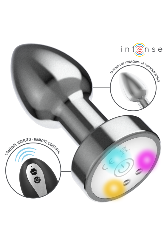 INTENSE - PLUG ANALE VIBRANTE IN METALLO CON LUCI LED E TELECOMANDO - TAGLIA M