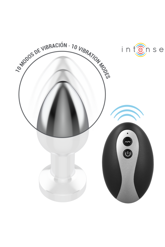 INTENSE - PLUG ANALE VIBRANTE IN METALLO CON LUCI LED E TELECOMANDO - TAGLIA M