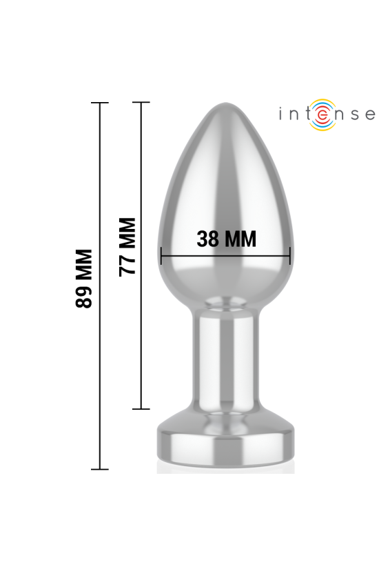 INTENSE - PLUG ANALE VIBRANTE IN METALLO CON LUCI LED E TELECOMANDO - TAGLIA M