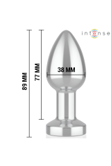 INTENSE - PLUG ANALE VIBRANTE IN METALLO CON LUCI LED E TELECOMANDO - TAGLIA M