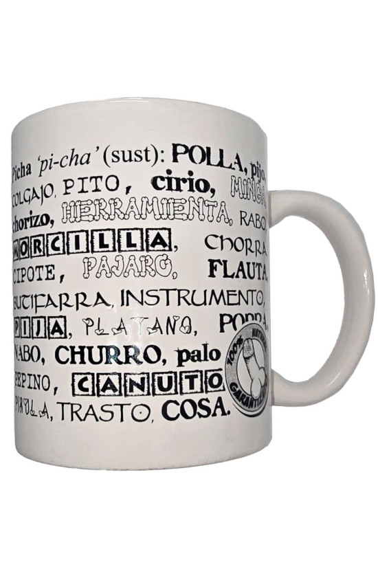 DIABLO PICANTE - TAZZA BIANCA CON SINONIMI DI PENE 370 ML
