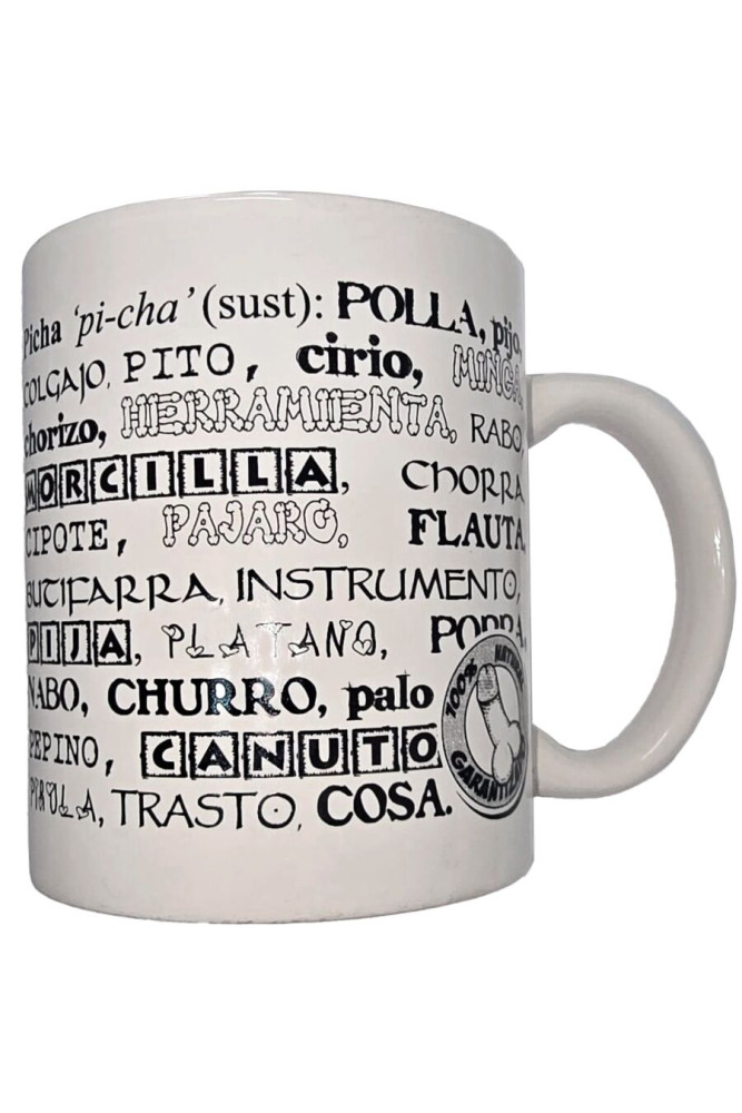 DIABLO PICANTE - TAZZA BIANCA CON SINONIMI DI PENE 370 ML