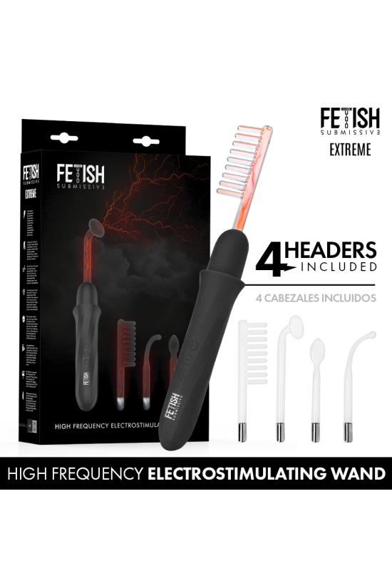FETISH SUBMISSIVE - VIBRADOR WAND ELECTROESTIMULACIÓN ALTA FRECUENCIA