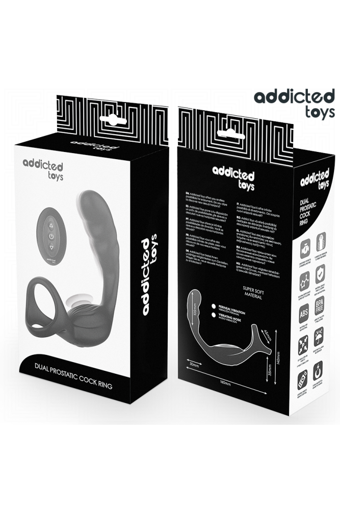 ADDICTED TOYS - ANELLO PER IL PENE PROSTATICO DOPPIO CON TELECOMANDO