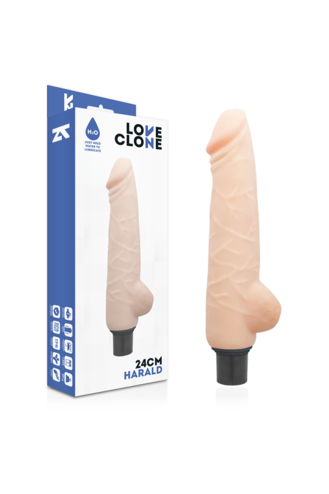 LOVECLONE - VIBRATORE HARALD AUTOLUBRIFICANTE 24 CM -O- 4 CM