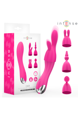 INTENSE - VIBRATORE CHER CON 20 MODALITÀ E TESTINE INTERCAMBIABILI