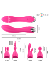 INTENSE - VIBRATORE CHER CON 20 MODALITÀ E TESTINE INTERCAMBIABILI