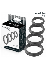 ADDICTED TOYS - SET DI ANELLI PER IL PENE TESTURIZZATI 4 MISURE