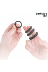 ADDICTED TOYS - SET DI ANELLI PER IL PENE TESTURIZZATI 4 MISURE