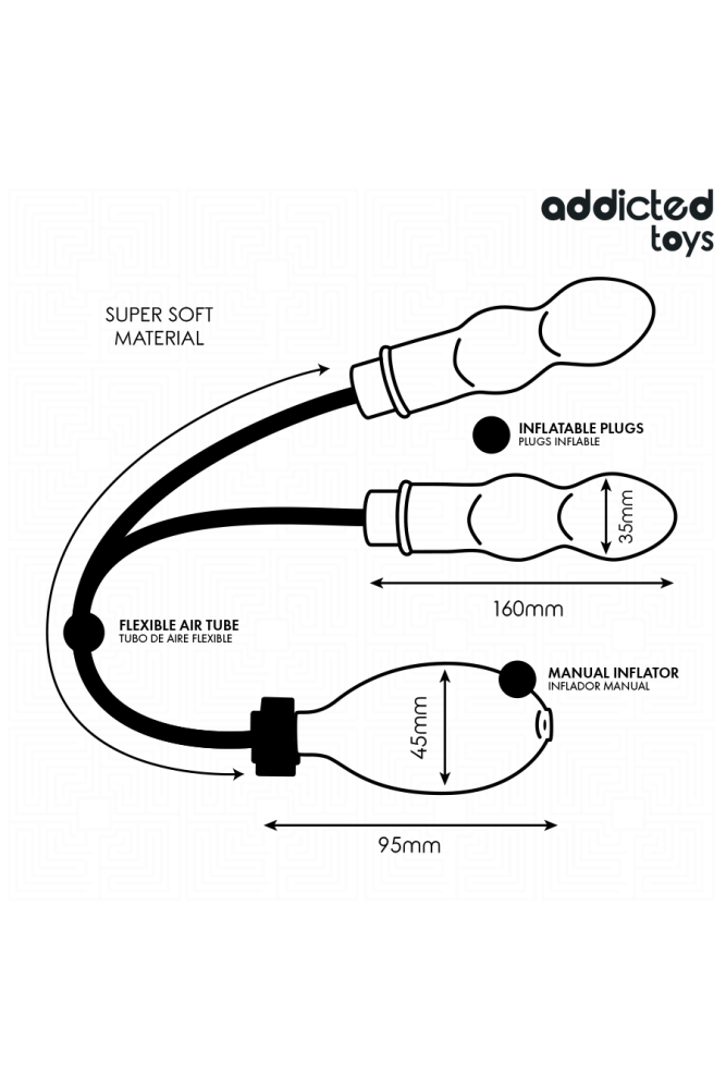 ADDICTED TOYS - PLUG ANAL DOBLE INFLABLE MODELO 3