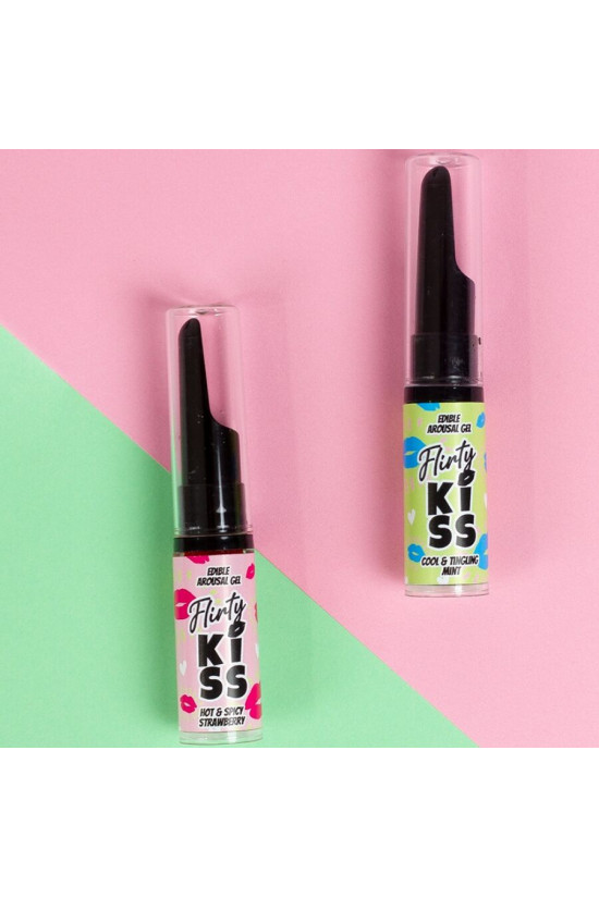 SECRETPLAY - GEL PER BACI CIVATRICI CON EFFETTI SESSUALI ORALI FRAGOLA E MENTA 2 x 8 GR