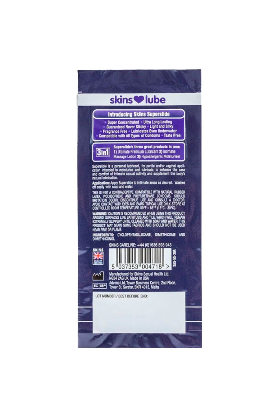 SKINS - SUPERSLIDE LUBRIFICANTE A BASE DI SILICONIO MONODOSE 5 ML