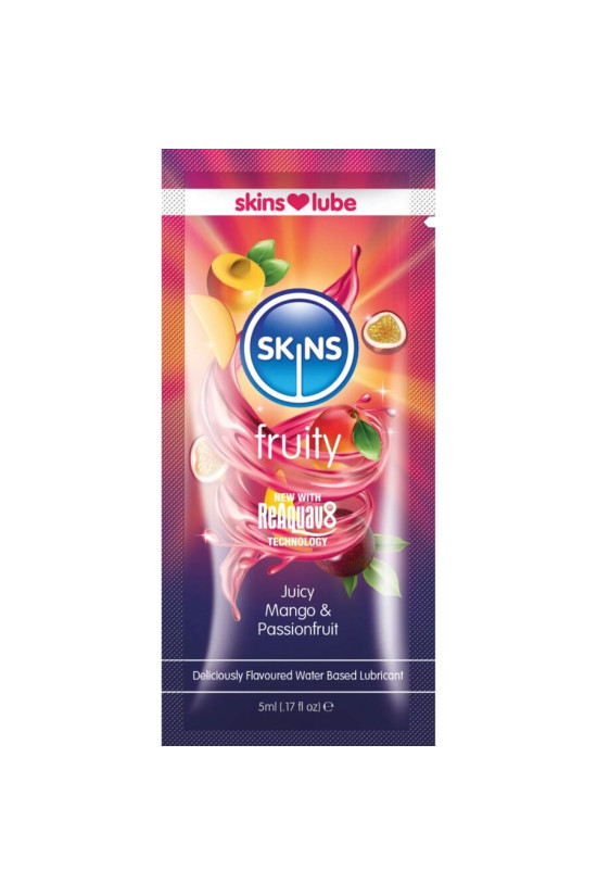 SKINS - LUBRIFICANTE FRUTTATO A BASE D'ACQUA MANGO E FRUTTO DELLA PASSIONE MONODOSE 5 ML