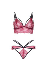 LEG AVENUE - 81623 REGGISENO + PERIZOMA BORDEAUX TAGLIA S