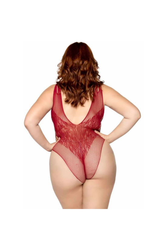 LEG AVENUE - 81641X BODY SENZA CUCITURE BORDEAUX TAGLIA 1X/2X