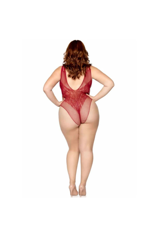 LEG AVENUE - 81641X BODY SENZA CUCITURE BORDEAUX TAGLIA 1X/2X