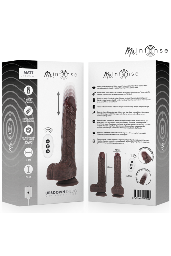 MR INTENSE - MATT REALISTICO MULTIFUNZIONE CON VIBRAZIONE SU E GIÙ TELECOMANDO 22 CM -O- 4 CM