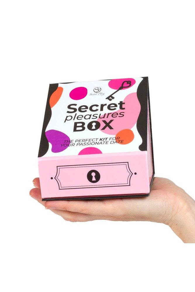 SECRET PLAY - PLEASURES BOX PER COPPIE: DADI + PROIETTILE VIBRANTE + PENNA CON PIUMA