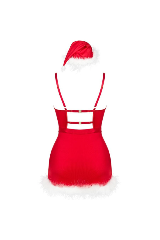 LIVCO CORSETTI FASHION - AGETHE LC 90607 CHEMISE + PERIZOMA + CAPPELLO DI NATALE L/XL