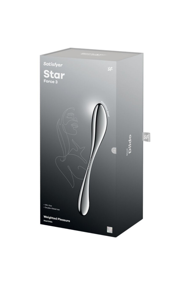 SATISFYER - DILDO A DOPPIA ESTREMITÀ IN ACCIAIO INOX STAR FORCE 3