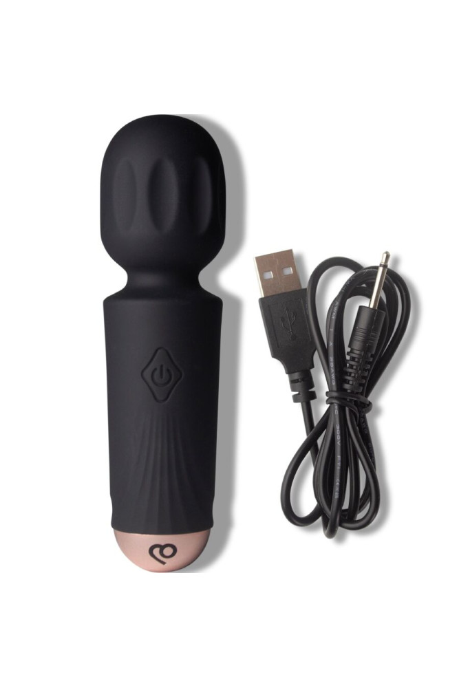 ROCKS-OFF - MINI BACCHETTA RICARICABILE 16 FUNZIONI TULIPANO NERO