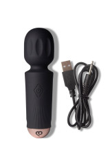 ROCKS-OFF - MINI BACCHETTA RICARICABILE 16 FUNZIONI TULIPANO NERO