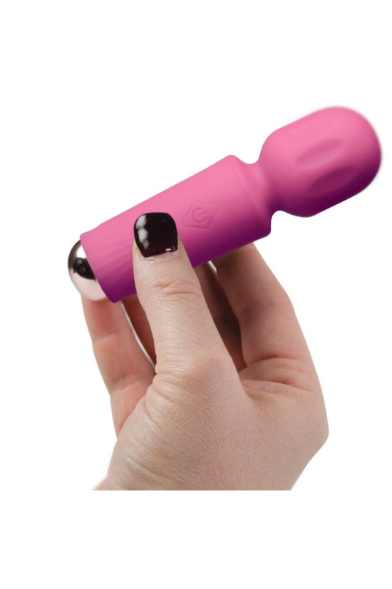 ROCKS-OFF - MINI BACCHETTA RICARICABILE 16 FUNZIONI ROSA PEONIA