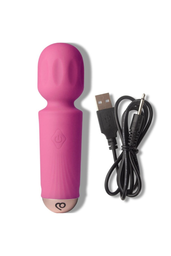 ROCKS-OFF - MINI BACCHETTA RICARICABILE 16 FUNZIONI ROSA PEONIA