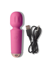 ROCKS-OFF - MINI BACCHETTA RICARICABILE 16 FUNZIONI ROSA PEONIA