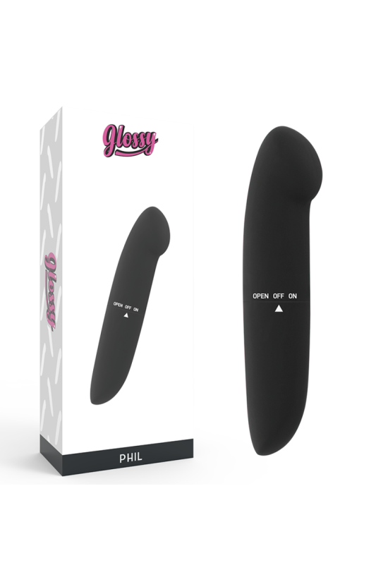 GLOSSY - VIBRATORE PHIL NERO