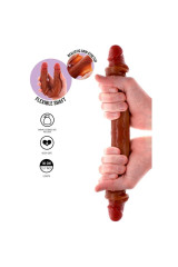 GET REAL - DILDO IN SILICONE A DOPPIA ESTREMITÀ CARAMELLO 35 CM