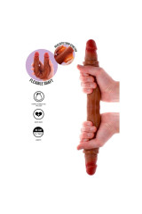 GET REAL - DILDO IN SILICONE A DOPPIA ESTREMITÀ CARAMELLO 40 CM