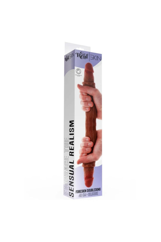 GET REAL - DILDO IN SILICONE A DOPPIA ESTREMITÀ CARAMELLO 40 CM