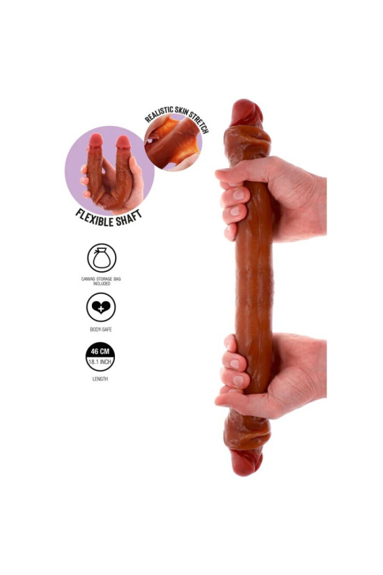 GET REAL - DILDO IN SILICONE A DOPPIA ESTREMITÀ CARAMELLO 46 CM