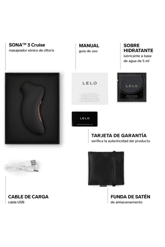 LELO - SONA 3 CRUISE MASSAGGIATORE CLITORIDEO SONICO NERO