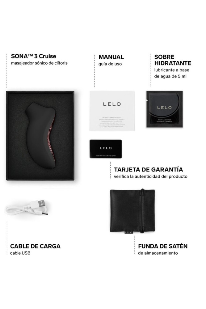 LELO - SONA 3 CRUISE MASSAGGIATORE CLITORIDEO SONICO NERO